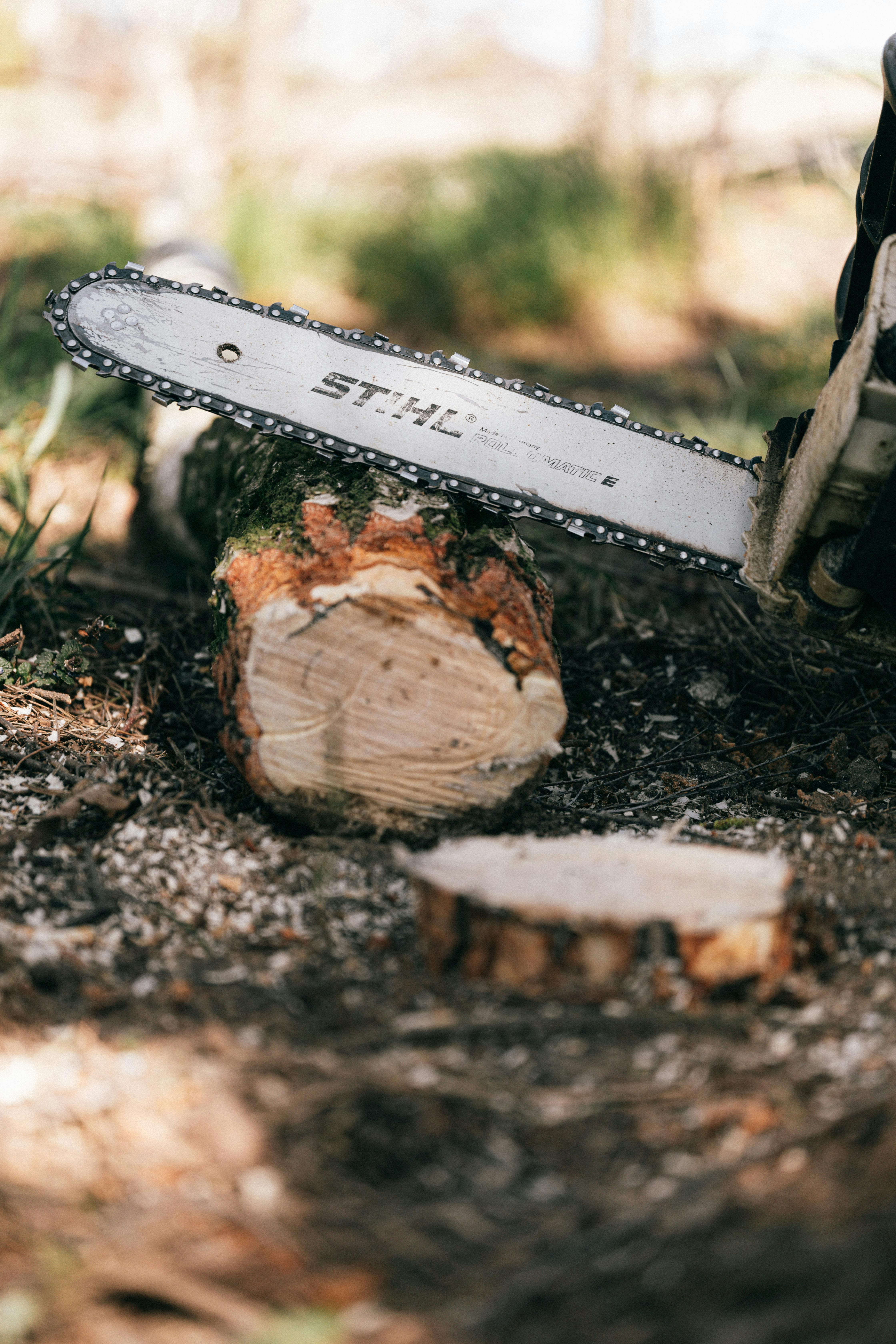 Detailed view of Stihl Akku Kettensäge